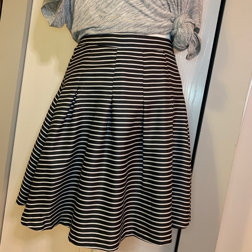 Striped silky skirt